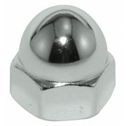 Zoro Select Low Crown Cap Nut, 3/8"-16, Steel, Plain, 5/8 in H, 10 PK CPB162