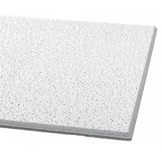 Armstrong World Industries Fine Fissured Ceiling Tile, 24 in W x 24 in L, Beveled Tegular, 9/16 in Grid Size, 16 PK 1734