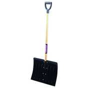 Westward Snow Shovel, 37 in Wood D-Grip Handle, Steel Blade Material, 18 in Blade Width 6YU43