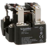 Schneider Electric Open Power Relay, Surface Mounted, DPDT, 120V AC, 8 Pins, 2 Poles 199AX-14