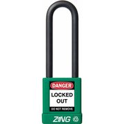 Zing Lockout Padlock, KA, Green, 1-3/4"H 7051