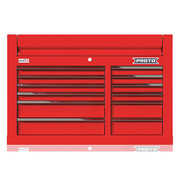 Proto Velocity Top Chest, 12 Drawer, Red, Steel, 42 in W x 22-1/2 in D x 28 in H JSTV4228CD12RD