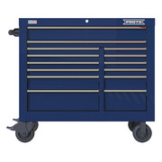 Proto Velocity Rolling Tool Cabinet, 14 Drawer, Blue, Steel, 42 in W x 22-1/2 in D x 38-1/2 in H JSTV4239RD14BL