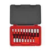 Proto 1/2 in Drive Hex Bit Set Metric, SAE 18 Pieces 1/4 in to 3/4 in, 6 mm to 19 mm , Chrome J54318H