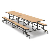 Palmer Hamilton Rectangle Folding Bench Table, 145 in W, 27 in H, Fusion Maple 19F18273012FB