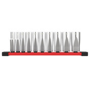 Milwaukee Tool 3/8 in Drive Deep Well Socket Set SAE 10 Pieces 5/16 in to 7/8 in , Chrome 48-22-9405