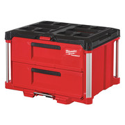 Milwaukee Tool PACKOUT 2-Drawer Tool Box, 50 lb Capacity / 25 lb Capacity per Drawer, 22" W x 16" D x 14" H 48-22-8442