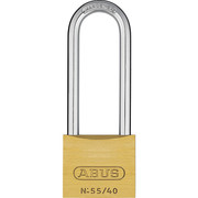 Abus Solid Brass Padlock Keyed Alike, Keyed Alike, Long Shackle, Hardened Steel Shackle 55726