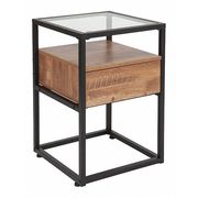 Flash Furniture Glass End Table, Cumberland Rustic NAN-JN-28102E-GG