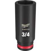 Milwaukee Tool 3/8" Drive Deep Impact Socket 3/4 in Size, Deep Socket, Black Phosphate 49-66-6125