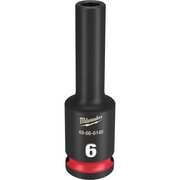 Milwaukee Tool 3/8" Drive Deep Impact Socket 6 mm Size, Deep Socket, Black Phosphate 49-66-6148