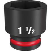 Milwaukee Tool 3/4" Drive Standard Impact Socket 1 1/2 in Size, Standard Socket, Black Phosphate 49-66-6315