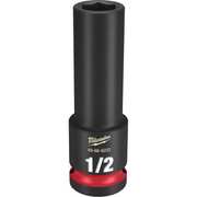 Milwaukee Tool 1/2" Drive Deep Impact Socket 1/2 in Size, Deep Socket, Black Phosphate 49-66-6222