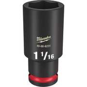 Milwaukee Tool 1/2" Drive Deep Impact Socket 1 1/16 in Size, Deep Socket, Black Phosphate 49-66-6231