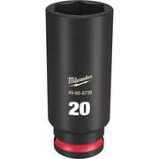 Milwaukee Tool 3/8" Drive Deep Impact Socket 20 mm Size, Deep Socket, Black Phosphate 49-66-6738