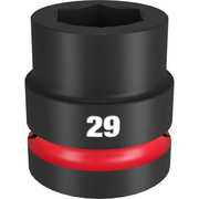 Milwaukee Tool 1 in Drive Standard Impact Socket 29 mm Size, Standard Socket, Black Phosphate 49-66-6594