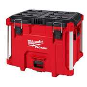 Milwaukee Tool PACKOUT XL Tool Box, Impact-Resistant, Polymer, Black/Red, 22 in W x 16 in D x 19 in H 48-22-8429