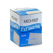 Medi-First Gauze Pad, Cotton Blend Gauze, PK100 61233