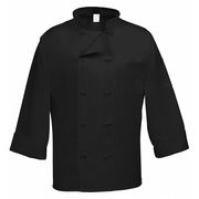 Fame Fabrics Chef Coat, 10 Button, Black, C10F, L/S, SM 81971