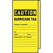 Accuform Wrap Stick Tag, Caution, 12"Lx3-1/8"W, PK25 TAT112