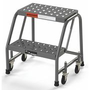 Ega Industrial Step Stool, 2 Steps, 16"W Perforated Tread, No Handrails 450 lbs. Capacity B2020SU