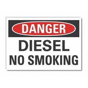 Lyle Diesel Danger Reflective Label, 7 in Height, 10 in Width, Reflective Sheeting, Vertical Rectangle LCU4-0392-RD_10X7