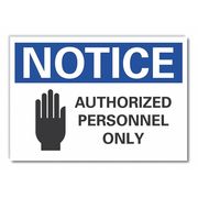 Lyle Authorized Personell Notice, Decl, 5"x3.5" LCU5-0052-ND_5X3.5