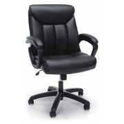 Ofm BlackOffice Chair, 24 1/2"W26-1/4"L40-1/4"H, Fixed, LeatherSeat, EssentialsSeries ESS-6020-BLK