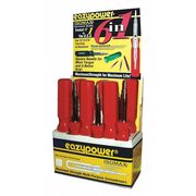 Eazypower Screwdriver, 6 In 1, Red, PK12 88872