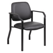Boss BlackGuest Chair, 22"W22"L32-1/2"H, Fixed, VinylSeat B9591AM-BK