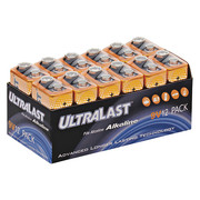 Ultralast Battery 1.5 Volt Alkaline Ultralast 9 Volt 12 Pack UL129VB