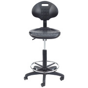 National Public Seating Polyurethane Task Chair, 22" to 32", No Arms, Black 6722HB