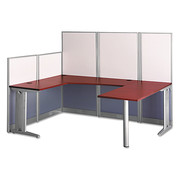 Bush Office in an Hour U-Workstation (Box 3 of 3), Hansen Cherry/Silver WC36496-03