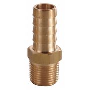Zoro Select Barbed Hose Fitting, Straight, For 1 in Hose ID, Hose Barb x NPT, 1 in x 1 in, Brass, 6AFN7 6AFN7