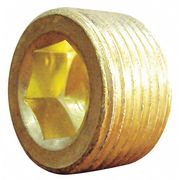 Zoro Select Brass Countersink Plug, MNPT, 1/4" Pipe Size 6AYZ8