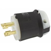 Hubbell Locking Plug, 30 A, 480V AC, 3 Poles, 3 Phase, 4 Blades, L16-30P, 16 AWG to 8 AWG, Screw Terminals HBL2731