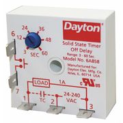 Dayton Encapsulated Timer Relay, 1A, Solid State 6A858