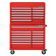 Westward WESTWARD Tool Chest and Cabinet Combination, 24-Drawers, Powder Coated Red, 42" W x 19" D x 67" H 7CX92