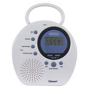 Jensen Water Resistant Digital AM/FM Bluetooth Shower Clock Radio JWM-160