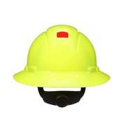 3M SecureFit, Full Brim Hard Hat, Type 1, Class E, Type 1, Class G, Ratchet (4-Point), Hi-Viz Yellow H-809SFR-UV