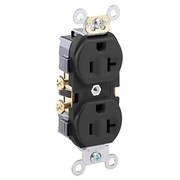 Leviton Receptacle, 20 A Amps, 125VAC, Duplex Outlet, 5-20R, Black CR20-E