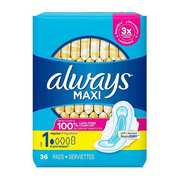 Always Sanitary Napkin w/Wings, 6 3/4 in L, PK6 12458