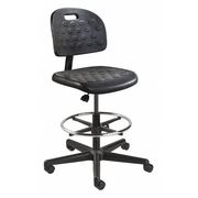 Bevco Polyurethane Task Chair, 19" to 26-3/4", No Arms, Black V7307HC