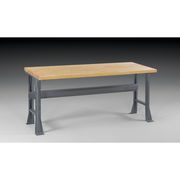 Tennsco Work Bench with Butcher Block Top and Flared Legs, Butcher Block, 60" W, 33-3/4" Height, 3800 lb. WB-1-3060W