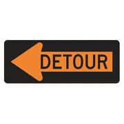 Lyle Detour Left Traffic Sign, 18 in Height, 48 in Width, Aluminum, Horizontal Rectangle, English M4-10L-48HA