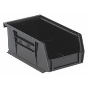 Quantum Storage Systems 10 lb Hang & Stack Storage Bin, Polypropylene, 4 1/8 in W, 3 in H, Black, 7 3/8 in L QUS220BK