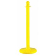 Zoro Select 2.5" Diameter Plastic Stanchion - Yellow, 40 in Height, 6 pk 96402-6