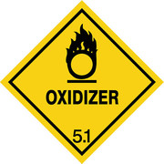 Zoro Select DOT Label, 4 In. H, 4 In. W, Oxidizer, PK25 9DYT9