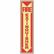 Accuform Fire Extinguisher Sign, 18X4", R/YEL MFXG551GP