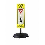 Tapco Traffic Sign with Base, 36 in Height, 12 in Width, Aluminum, Vertical Rectangle, English 373-03140B
